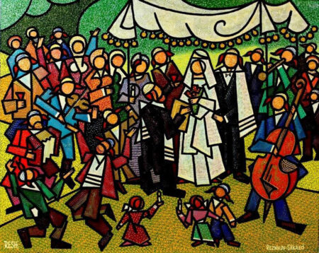 -----composition---The--Jewish--Wedding---mixed--technics--on--canvas--80x100cm