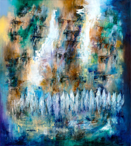 Ora Nissim. The western wall in blue and gold