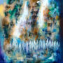 Ora Nissim. The western wall in blue and gold. Original Art. Oil on canvas. Signed. 80x90 cm. Price upon request. 