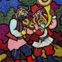 Reznikov Yosef. The Musicians #10. Original Art. Mixed Media on Canvas. Signed. 54x71cm