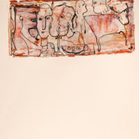 Uriel Cazes - Consultation Original Art. Mixed Techniques. Acrylic and Ink on paper. Signed. 40 x 29.3 cm (The measures are for the original paper measures)