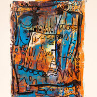 Uriel Cazes - Salomon the judge. 2019 Original Art. Mixed Techniques. Acrylic and Ink on paper. Signed. 40 x 29.3 cm (The measures are for the original paper measures)