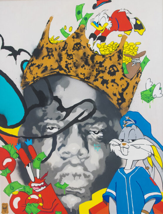 Edgar Rafael - "Burger King" Original Pop Art. Acrylic and Graffiti Spray on wood panel. Signed. 100 x 130 cm.