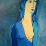 Jacques Sterenberg - Lady-Cool Original Art. Oil on canvas. Signed. 80 x 100 cm