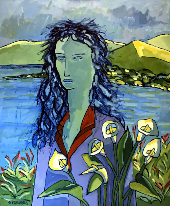 Jacques Sterenberg - Lake's Lady Original Art. Oil on canvas. Signed. 95 x 125 cm