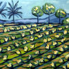 Jacques Sterenberg. Fields in the valley. Original Art. Oil on canvas. 60 x 90 cm.