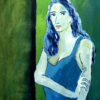 Jacques Sterenberg. The blue dress. Original Art. Oil on canvas. 80 x 95 cm