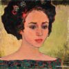Lubov Meshulam Lemkovitch - Portrait of a young woman. Original Art. Oil on canvas. 40 x 50 cm. Signed.