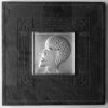 Julian Yehuda TIGLAT - The queen of who? Original Art. 25 x 25 cm Black slate, 10 x 10 cm Silver picture. Signed.