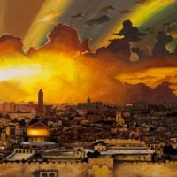 Sara Weitzman - Jerusalem of gold Original Art. Oil on canvas. Signed. 120 x 60 cm. 1987