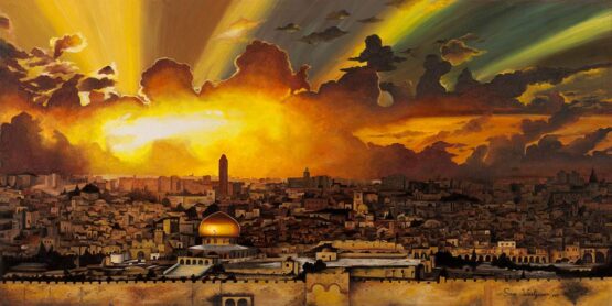 Sara Weitzman - Jerusalem of gold Original Art. Oil on canvas. Signed. 120 x 60 cm. 1987