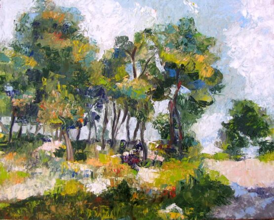 Lubov Meshulam Lemkovitch - Israeli Landscape Original Art. Oil on canvas. 50 x 40 cm. Signed. 2015