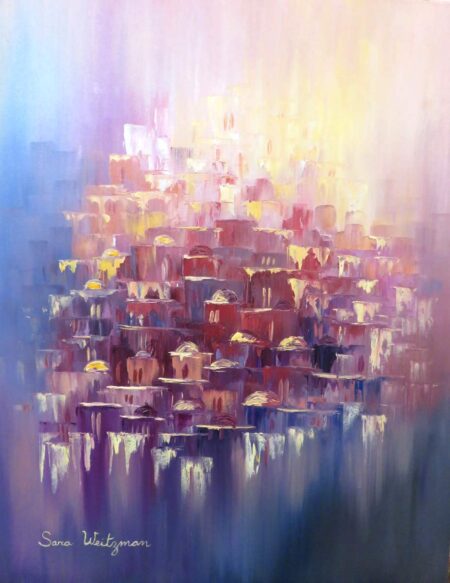Sara Weitzman - Abstract Purple Original Art. Oil on canvas. Signed. 60 x 75 cm. 2020