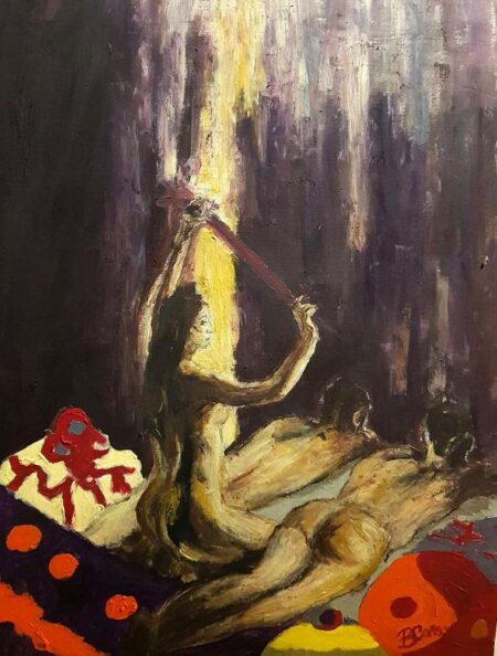 Cosmin Brendea - The Sweet Dream.   2020 Original art. Oil on cardboard.  30 x 41 cm Signed.