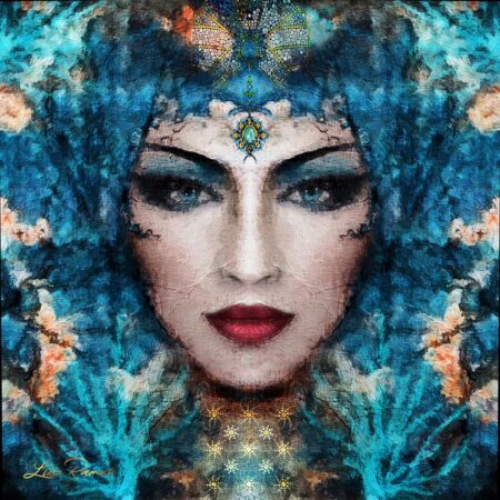 Lika Ramati - Blue Goddess of Nature Digital Art. Limited Edition. Quality print print signed and numbered 1/8. 60 x 60 cm.