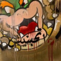 Malhas Farah - Bowser. 2020. “Don’t…Love me!” Original Art. Mixed media on canvas. 70 x 140 cm. Signed.