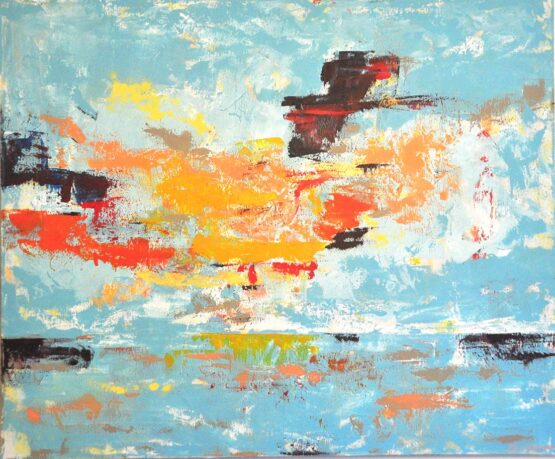 Shir Zalcman - Colorful sky Original Art. Acrylic on canvas. Signed. 