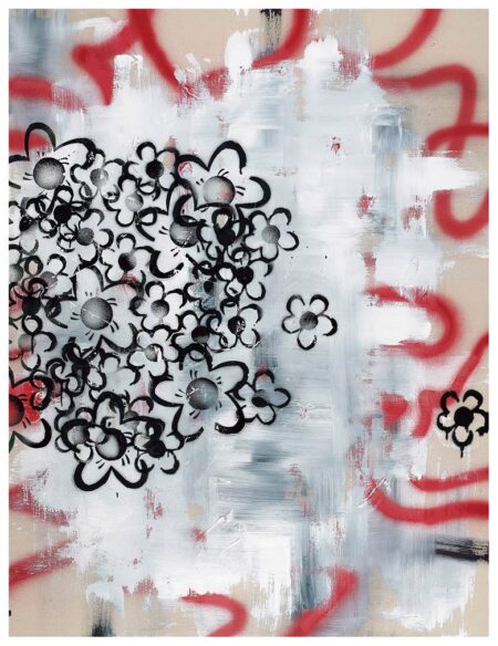 Danielle Feldhaker - Untitled #2 Original Art. Acrylic and Spraypaint on Canvas. 160 x 120 cm Stretched on a wooden frame. Signed.