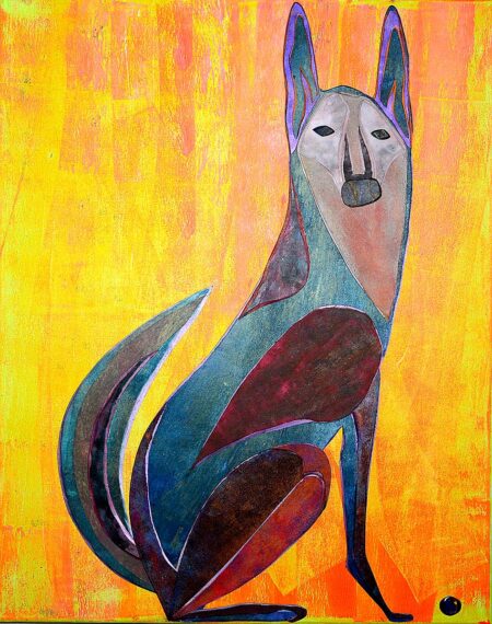 Igor Zusev - Dream Shadow Dog. 2020 Original Art. Acrylic on canvas, 45.72 X 60.96 cm. Signed. 