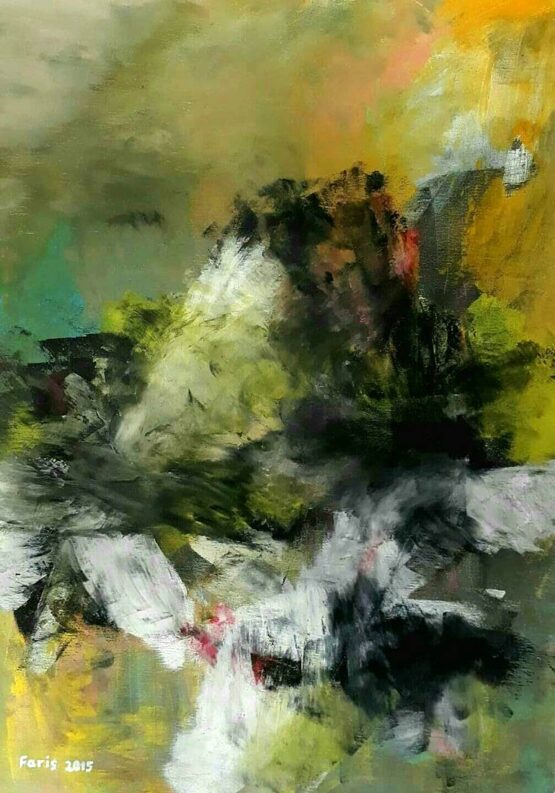 Faris Hamdan. Untitled #4 Original Art. Acrylic on canvas. 50 x 70 cm. Signed.