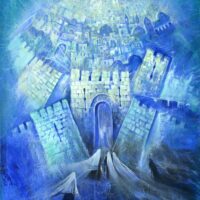 Alex Levin - Jerusalem Rhapsody In Blue. 2020 Original Art. Oil on canvas. 60.96 x 76.2 cm. Signed.