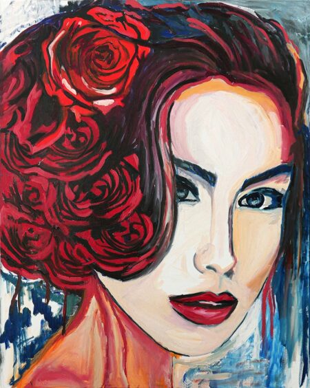 Varda Levy - Maria Original Art. Oil on canvas. 100 x 80 cm. Signed.