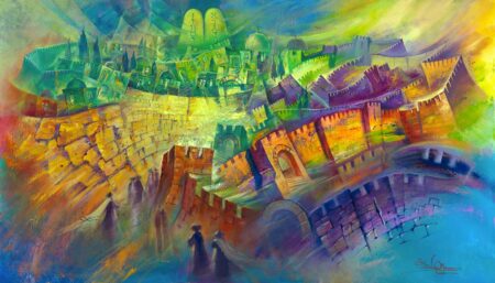 Alex Levin - Stones of the Kotel, Entry to Jerusalem.2020 Original Art. Oil on canvas. 76.2 X 101.6 cm. Signed.