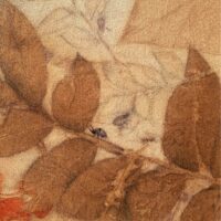 Elena Tsirulnik - Grasshopper. (Detail) Original Art. Mixed Media. Special botanical print, color pencils on fabric. 140 x 125 cm. Signed. 