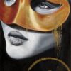 Galia Kaplan - The mask Original Art. Oil on canvas. 50 x 30 cm. Signed.