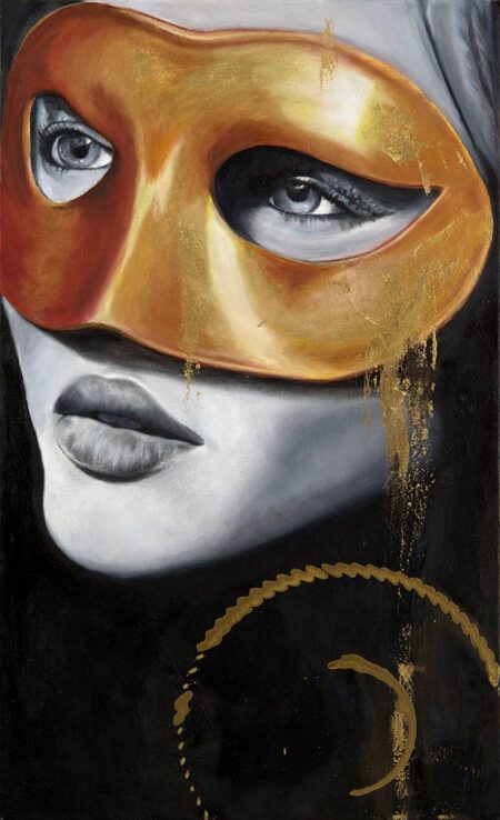 Galia Kaplan - The mask Original Art. Oil on canvas. 50 x 30 cm. Signed.