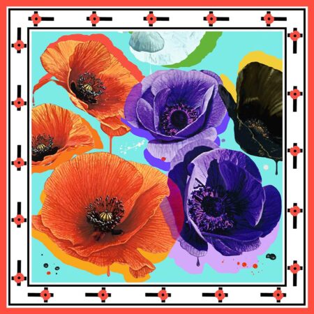Carolina Kollmann - Remembrance poppies Acrylic on etching paper/ Digitally designed to print onto 400g etching paper. 50 X 50 cm. Signed.