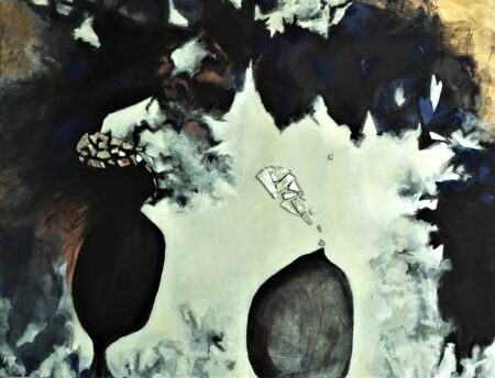 Michal Shelly - Resilience Original Art. Oil on canvas and mirror pieces. 130 x 100 cm cm. Signed.