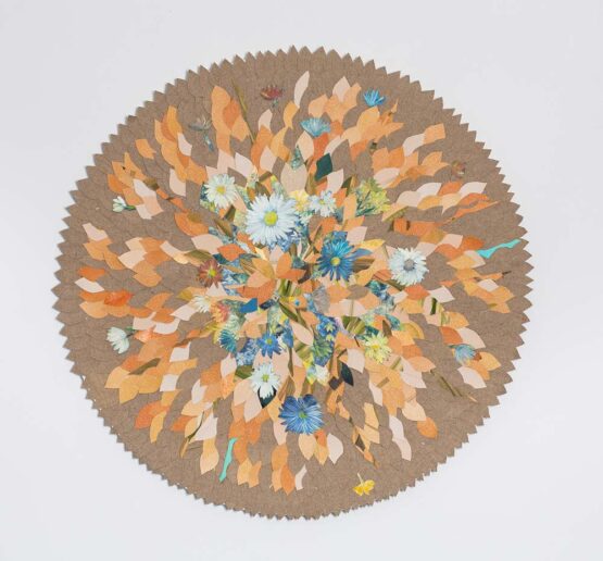 Suly Bornstein Wolff - From the Soft Vitrage series. 2020.  Oil on canvas collage diameter 70 cm. Signed.