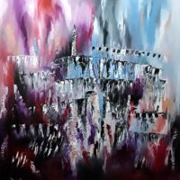 Hannah Foxman - Longing for Jerusalem Original Art. Modern Judaica. Oil on canvas.  90 x 90 cm. Signed. 