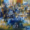 Hannah Foxman - Prayer at the Western Wall Original Art. Modern Judaica. Oil on canvas.  80 x 90 cm. Signed.