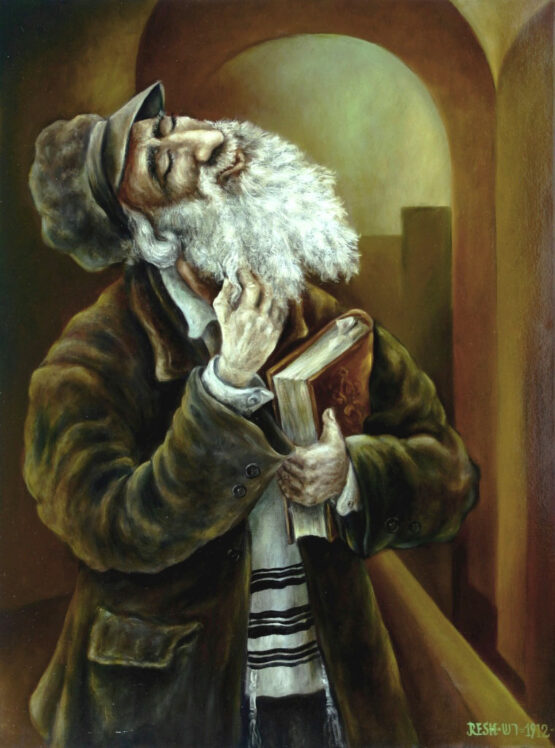 Reznikov Yosef- Wise man Original Art. Oil on canvas. Signed. 60 x 80 cm