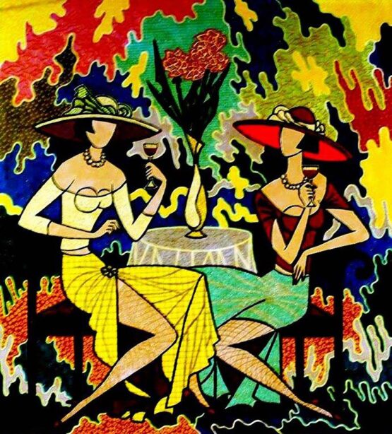 Reznikov Yosef- Colorful musical composition #37 - Friendship- Original Art. Mixed media on canvas. Signed. 100 x 90 cm