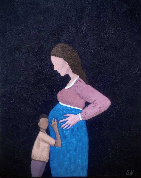 Svetlana Nelson - Madonna With Child. 2021 Original Art. Oil on canvas. 30X24X1.5 inch. 76.2 x 60.96 cm. Signed.