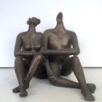 Lea Dolinsky - Just married - 3rd edition. 2007.  Original fine art. Sculpture. Bronze. 24 x 24 x 26 cm. Weight in Kg: 10. 