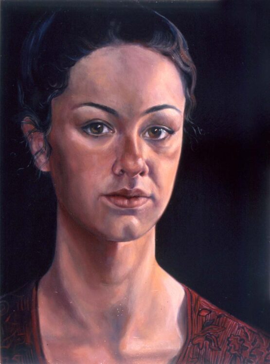 Kathryn Jacobi - Miranda #1. 2000 Original Art. Oil on panel. 18"x12". 45.72 x 30.48 cm. Signed.