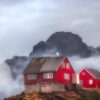 Maddi Ring - RED HOUSE    Fine Art Photography. 20 x 16 inches. 50.8 x 40.64 cm Limited edition. Manually signed and numbered.  This is an image shot in Greenland with a Nikon DSLR. The bold color of the house captured my eye as we motored through the waterways filled with icebergs. It is available as an archival print to be shipped in a tube ready to be matted. It is a limited edition of 10, the print will be hand-signed, and a certificate of print number and size of the edition will be enclosed. Other sizes are available on request, metal prints.