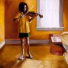 Kathryn Jacobi - The Yellow Room. (Diptych) Original Art. Oil on canvas. 78" x 80". 198.12 x 203.2 cm. Signed.
