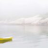 Maddi Ring - YELLOW BOAT Fine Art Photography. 30 x 40 inches. 76.2 x 101.6 cm This is a photograph taken with a Nikon DSLR while hiking on the coast of Maine. The bright yellow rowboat presented a wonderful contrast to the misty covered rocky shoreline. It is printed on aluminum (high gloss surface), is ready to hang, and will be hand-signed on a limited edition label on the back. A certificate regarding the print number and size of the edition (10) will be enclosed in the package. Other sizes are available on request.