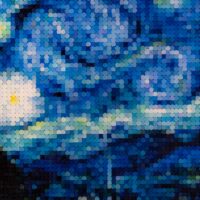 Stone Shi - Starry Night. 2020 Original Unique Art. Oil on canvas, 55