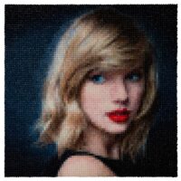 Stone Shi - Taylor Swift. 2019 Original Unique Art. Oil on canvas, 55" x 55", 139.7 x 139.7 cm.  Signed.