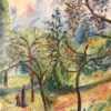 Shmuel (Sam) Meishar - Under the trees Original Art. Oil on canvas. 40.64 x 60.96 cm. Signed. 