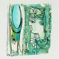 Uriel Cazes- Untitled #16. 2021 Original Art. Mixed Media technique on Paper. 30x40 cm.
