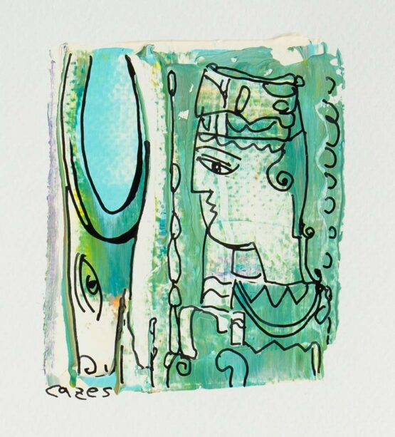 Uriel Cazes- Untitled #16. 2021 Original Art. Mixed Media technique on Paper. 30x40 cm.