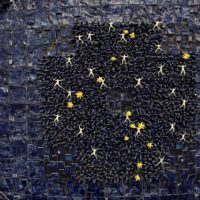 IVAN KANCHEV | Plate: Man, where are you? (According to the Pentateuch). Original Art. Porcelain, glaze, 2021, 180x180 cm. Signed.