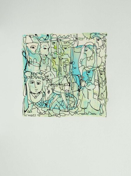 Uriel Cazes- Untitled #21. 2021 Original Art. Mixed Media technique on Paper. 30x40 cm.